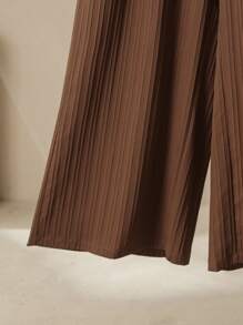 Lacomfia Set casual comodo e ampio da donna con camicia a maniche lunghe con stampa a righe colorate e pantaloni a gamba ampia, taglia grande