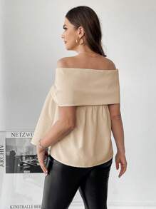 SHEIN Essnce Plus Size Women's White Top, Bow Top, Off-Shoulder Top, Summer Wear, Women's Date Top, Cute Top, Wedding Season, Valentine's Day Wear,Going Out Tops Valentines Clothes