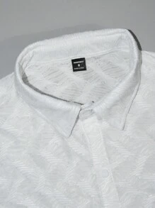 Manfinity RSRT Men's Solid Color Textured Short Sleeve Shirt & Shorts 2 Pieces Vacation Casual Set - Multicolor - View 6