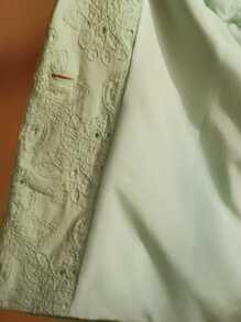 MOTF PREMIUM EYELET EMBROIDERY SINGLE BUTTON LIGHTWEIGHT BLAZER - Green - View 8