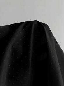 Elamini Women's Solid Color Minimalist Short Sleeve Black Blouse - Black - View 3