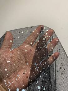 Modelyn 高領燈籠袖網紗褶皺連衣裙(不含腰帶)