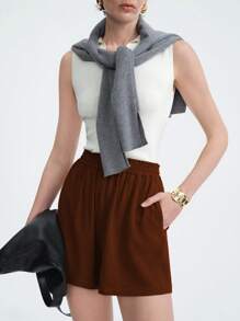 Aalyst Women's Summer Casual Solid Color Shorts