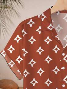 Manfinity RSRT Printed Short Sleeve Shirt And Shorts Set For Men - Multicolor - View 5