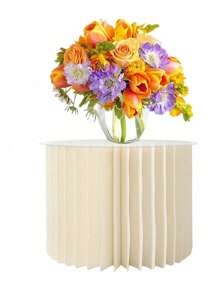 1pc/Set Ivory Cardboard Pedestal Stand, Folding Pillar Stand, Wedding Props, Floor Display Column Stand, DIY Pedestal Box With Round Top Plate Folding Paper Cylinder Column Pedestal Wedding Birthday Cake Flower Stand Rack Best Gifts,Wedding Decor,Home Decor ,Room Decor Graduation Birthday Decorations Party Decorations Bachelorette