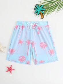 Traje de baño con estampado simple para niños de talla grande