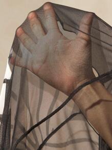 Swim SXY 大码女式花卉印花宽松度假海滩连体裤连衣裙 - 黑色 - 查看 7