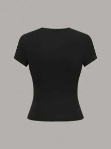 SHEIN EMERY ROSE CURVE 新款大码女式百搭圆领短袖T恤，组合装 - 彩色 - 查看 6