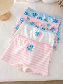 Slip morbidi da ragazza in rosa e blu, con stampa a coniglietti a cuore e scritta "love", adatti per San Valentino e Pasqua, modello regular