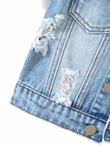 SHEIN Explorewe Young Boys Denim Two Pieces Outfits - Medium Wash - View 8