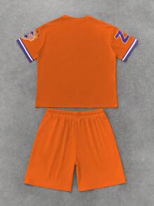 Manfinity Homme Men's Printed Short Sleeve T-Shirt And Shorts 2 Pieces Set - Multicolor - View 3