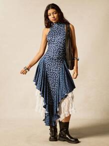 Easelle Đầm bodycon hở lưng hở lưng gợi cảm ren chắp vá cho kỳ nghỉ dành cho nữ - Nhiều màu - Xem 6