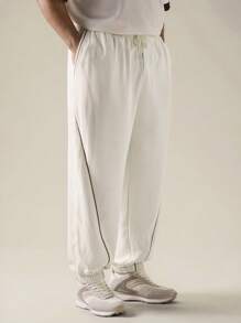 EASEVO Men's Plus Size Casual Loose Weave Elastic Waist Drawstring Joggers Suitable For All Seasons, Daily Wear