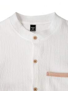 Manfinity RSRT Men's Pocket Front Button Down Short Sleeve Shirt And Shorts Set - Multicolor - View 4