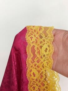 Amplova Fairycore Wedding Guest Dress Women Lace Patchwork Jacquard Bodycon Mini Dress