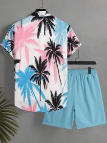 Surfspeed Men's Vacation Style Printed Shirt And Shorts Set Men Swim Trunks, Summer Vacation Men Shirt Co Ord Women Summer Clothes Cute Style, Hawaiian BeachModeOn - Multicolor - View 2