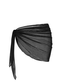 SHEIN Swim 两件套春假印花网眼沙滩罩衫