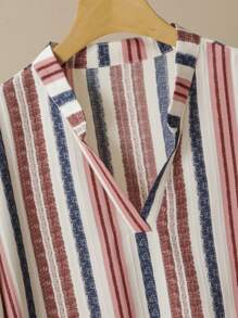 Lacomfia Women's Textured Colorful Stripe Print Long Sleeve Shirt And Wide-Leg Pants Casual Loose Comfortable Fashion Plus Size Set Shirt Sets For Women Fall Cloth For Women