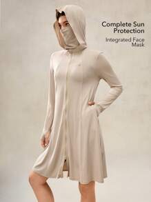 OutZeal Women's UV Protection UPF50+ Quick-Dry Long Sun-Proof Jacket Women With Mask Everyday Daily Casual - Khaki - View 2