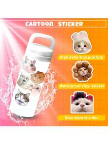 50 piezas de pegatinas impermeables con diseños de dinosaurios, texto curativo, texto de incentivo, gatos divertidos, temas de animales, temas de texto, dibujos animados, para smartphone, portátil, botella de agua, fundas de teléfono, camping, tema de dinosaurios, vinilos para fiesta de cumpleaños y festival