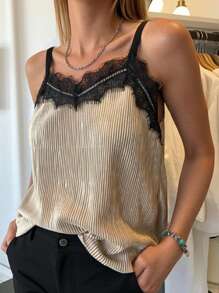 INAWLY Women's Lace Camisole Top For Summer Holiday - Khaki - View 1