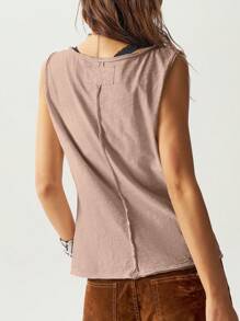 Bohemela Plus Size Summer Casual Bull Graphic Print Tank Top,Vintage - Dusty Purple - View 7