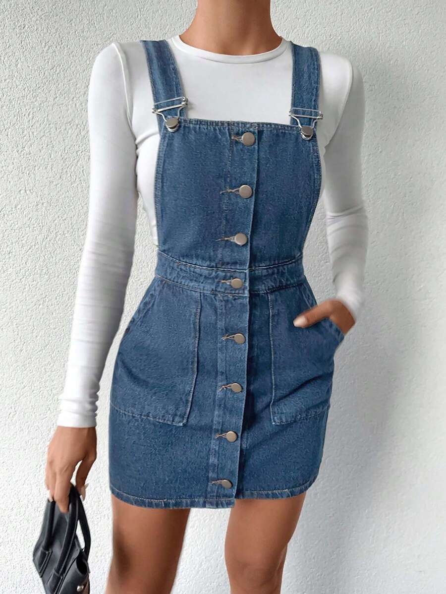 EURMUSE Váy Denim Nữ, Thời Trang Cho Mùa Hè - Rửa nhẹ - Xem 1