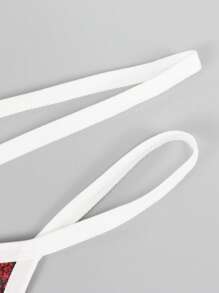 男士蛇皮印花镂空性感三角裤 - 紅色 - 查看 3