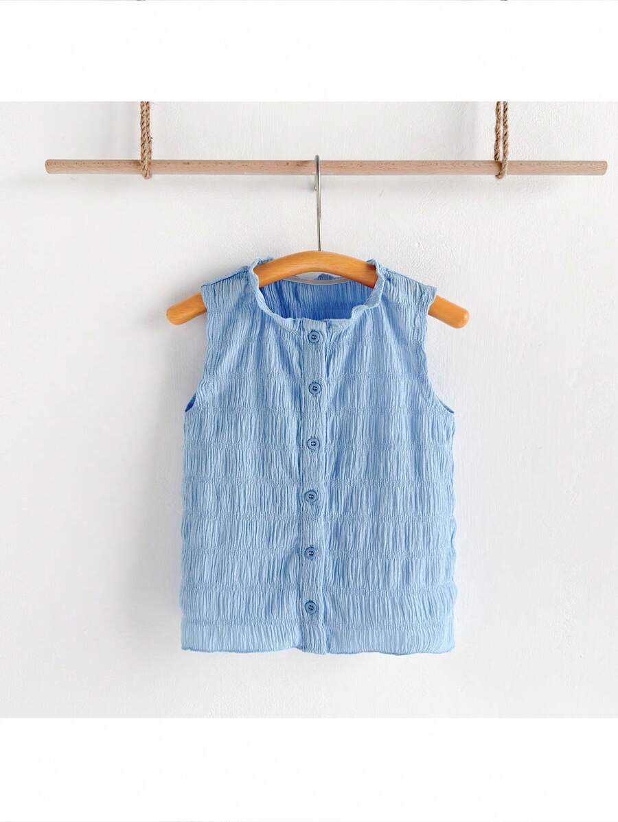 Loomiva 少女纯色圆领修身休闲背心，春夏