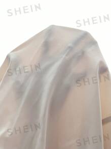 SHEIN PETITE 2pcs Solid Color Simple Boat Neck Top And Mini Skirt Set For Women - Apricot - View 7