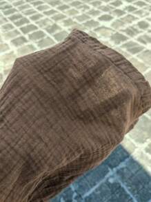 Flirla Pantalones rectos de algodón casual de cintura extra baja para mujer