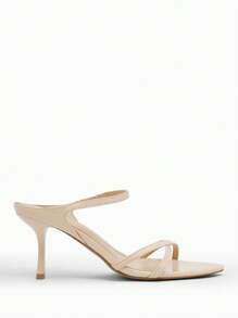 CUCCOO BIZCHIC Apricot Mirror Pu Pointed Toe Kitten Heel Women'S Sandals For Summer Graduation Heels Prom Heels Vacation Shoes Summer Elegant Basics Business Casual Business Chic Spring Shoes Spring Break Easter