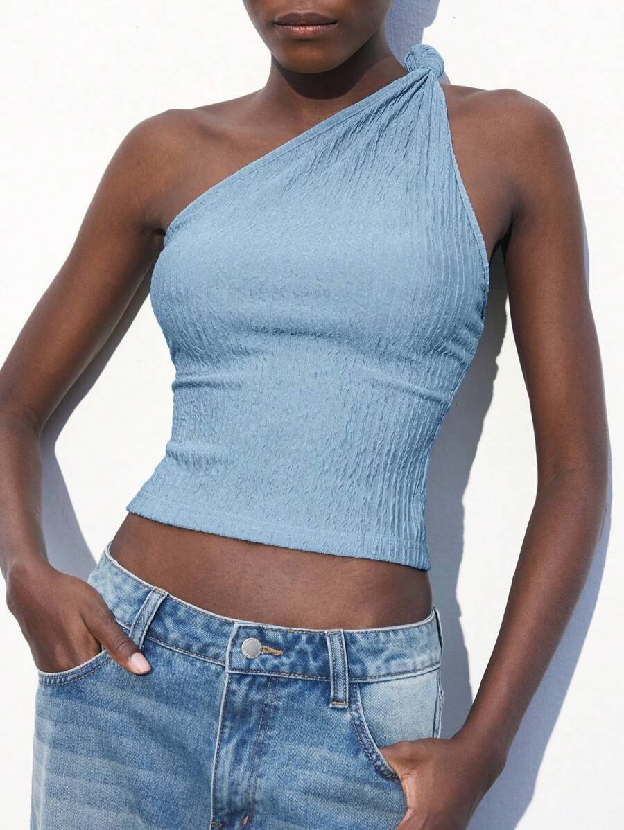 Maija 2025 Herbst/Winter Neue asymmetrische geschnittene asymmetrische verdrehte Strick-Asymmetrischer Ausschnitt Top für Frauen, modern elegant urbaner romantischer raffinierter Y2K Country Music Festival Vintage Koreanischer Flughafen Reise Straßen-Stil Hochzeitsgast Geburtstag Halloween Business Lässig Büro Date Party Ausflug Schule Herbst/Winter