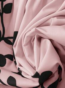 SHEIN Clasi 大码女式花卉印花露背无袖阔腿连体裤 - 粉色 - 查看 5