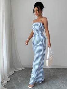 Elenzga Women Two Pieces Outfits For Daily Wear - Blue - View 3