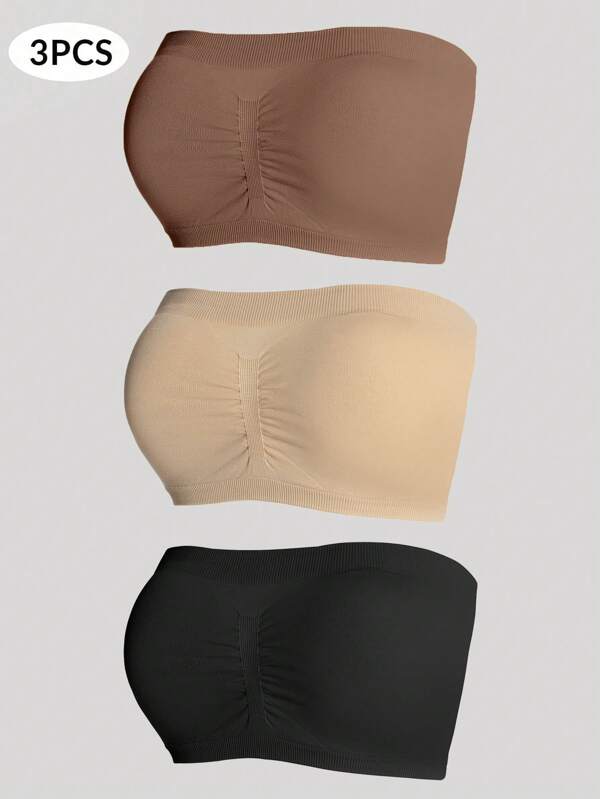 Shein Underwear&Sleepwear Basics Set de 3 bucăți de sutien elegant de vară, cu un singur umăr, fără cusături, pentru femei