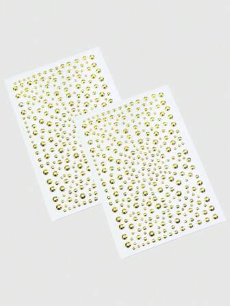 Kawaii 2pcs Starry Sky DIY Creative Transparent Glitter & Face Jewel Decor Stickers