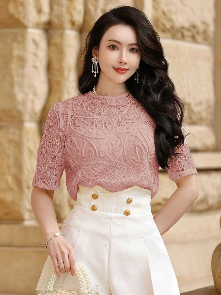 Women's Elegant Bohemian Style Short Sleeve T-Shirt, Summer New Arrival