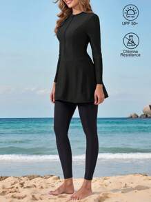 Swim Mulvari 2件套纯色布基尼套装，适合度假和海滩