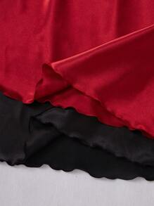 SilkySpell 2 件套优雅简约风格吊带睡袍套装奢华家居服 - 彩色 - 查看 6