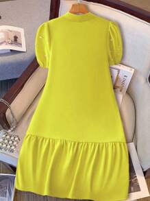 SHEIN Clasi 女式编织泡泡珠休闲夏装 - 黃色 - 查看 2