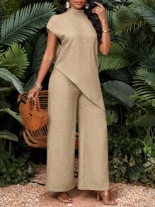 SHEIN Lady 女士日常两件套服装