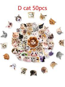 50 piezas de pegatinas impermeables con diseños de dinosaurios, texto curativo, texto de incentivo, gatos divertidos, temas de animales, temas de texto, dibujos animados, para smartphone, portátil, botella de agua, fundas de teléfono, camping, tema de dinosaurios, vinilos para fiesta de cumpleaños y festival