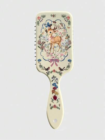 Kawaii Wreath, Deer & Bow Print Air Cushion Comb, Massage Scalp Anti- Hair Brush