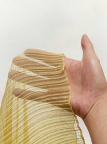 Amplova 女式蕾丝拼布生菜下摆吊带背心 - 黃色 - 查看 3