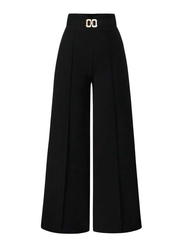 SHEIN Clasi Women's Casual Solid Color Wide Leg Pants