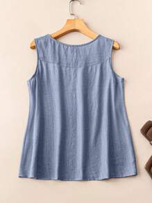 EMERY ROSE Women's Casual Solid Color Top For Summer - Blue - View 2