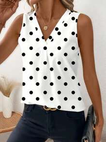 SHEIN Clasi Camiseta de tirantes informal con cuello en V y estampado floral para mujer