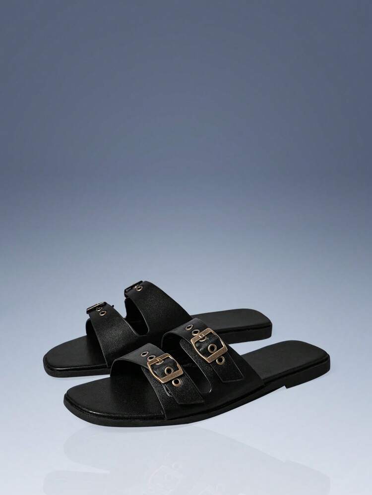 CUCCOO GRLICON Women's Flat Sandals, Y2K Style, Punk Rock, Biker, Cool Girl, Suitable For Halloween, Christmas, Party