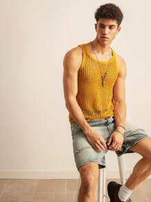 SWAVVY Chaleco de punto casual holgado sin mangas para hombre, de moda y uso diario para jóvenes
